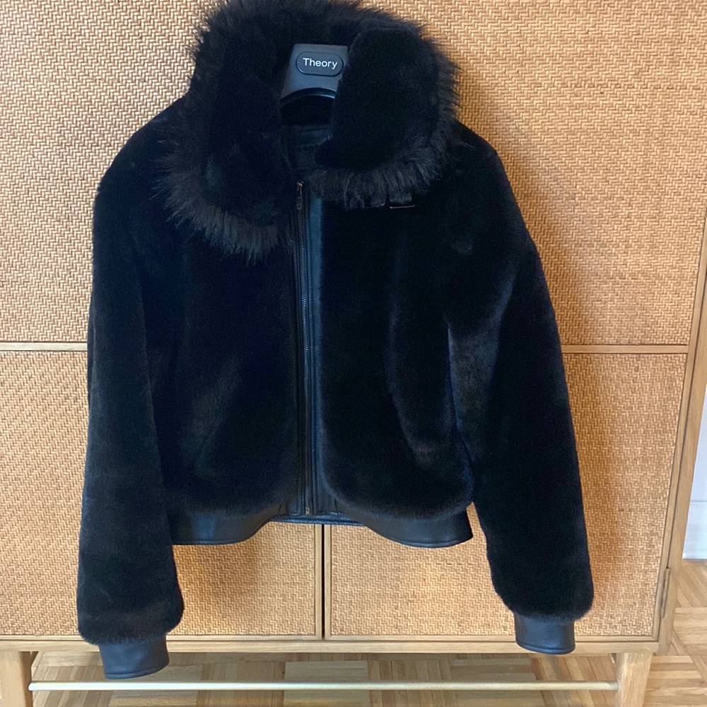 Blank NYC faux fur and leather jacket